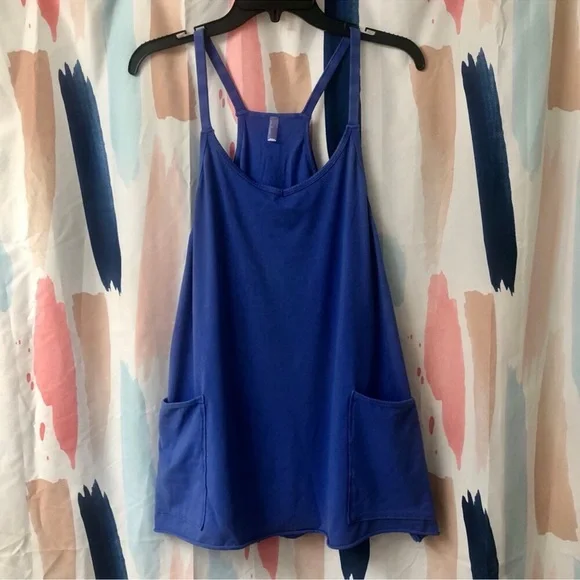 NWOT Free People Movement Radiant Blue Hot Shot Mini Dress Romper Size Small - Picture 2 of 5